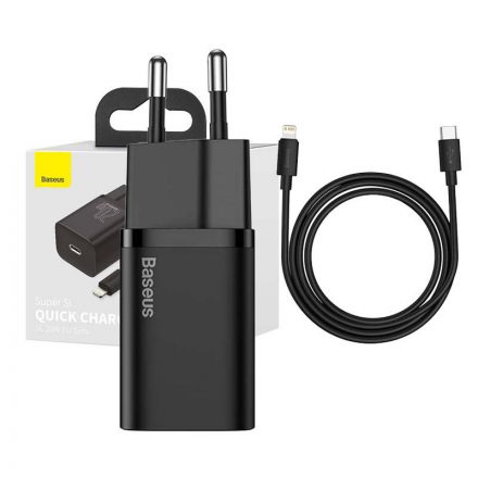 Baseus Super Si gyorstöltő 1C 20W adapter1 m-es USB-C-Lightning kábellel